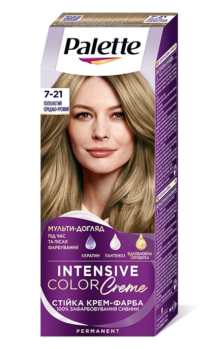 PALETTE-Стойкая крем-краска для волос Palette Интенсивный цвет 7-21 Пепельный средне-русый 1 шт-9000101677461