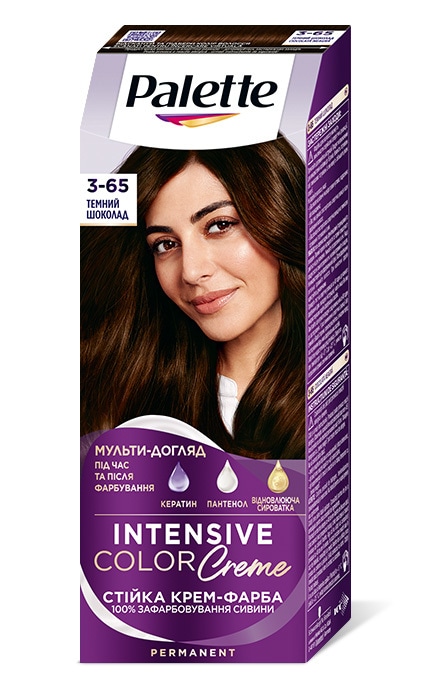 PALETTE-Крем-фарба для волосся стійка Palette відтінок 3-65 Темний шоколад 1 шт-4605966014755