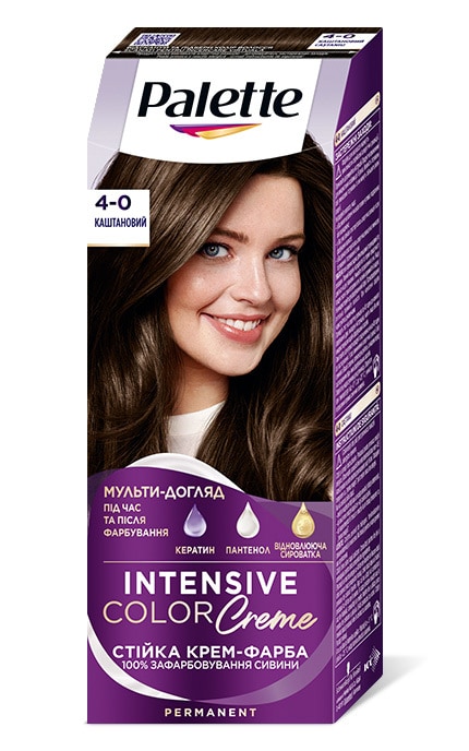 PALETTE-Крем-краска для волос стойкая Palette оттенок 4-0 Каштановый 1 шт-8593841004594