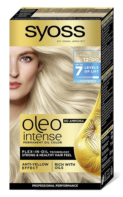 Краска для волос стойкая без аммиака Syoss Oleo Intense тон 12-00 платиновый блонд экстра 115 мл