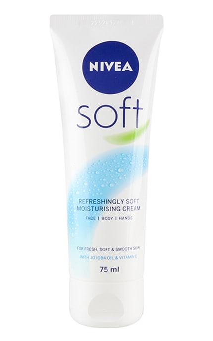NIVEA-Крем интенсивно увлажняющий Nivea Soft для лица рук и тела с маслом жожоба и витамином Е 75 мл-4006000009599