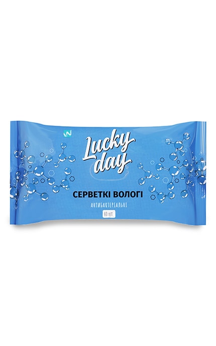 LUCKY DAY-Салфетки влажные антибактериальные Lucky Day 60 шт-4820211922962