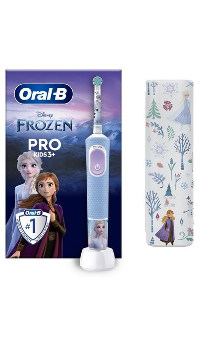 ORAL B-Электрическая зубная щетка Oral-B Pro Kids Ледяное сердце с футляром 1 шт-8006540773338