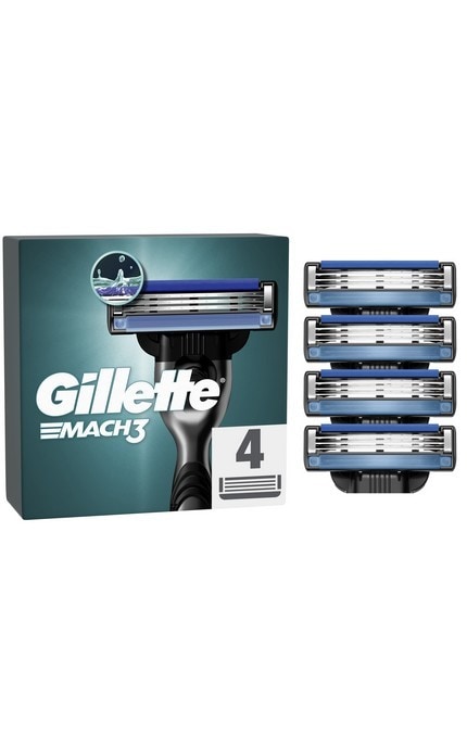 GILLETTE MACH 3-Змінні картриджі для гоління Gillette Mach 3 4 шт-3014260239633