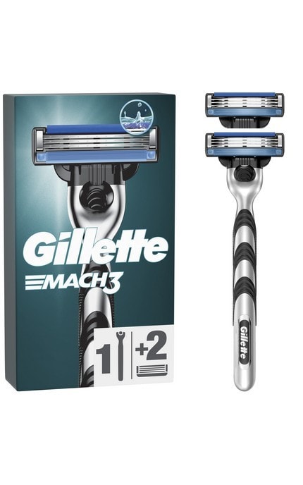 GILLETTE MACH 3-Бритва Gillette Mach 3 з 2 змінними картриджами 1 шт-7702018020676