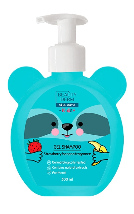BEAUTYDERM-Гель-шампунь детский Beautyderm 2в1 с клубнично-банановым ароматом 300 мл-4820185224697