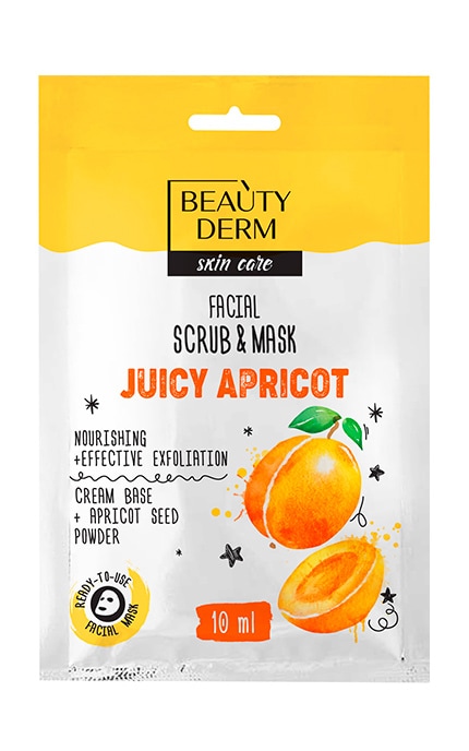BEAUTYDERM-Маска-скраб для обличчя Beautyderm Juicy Apricot 10 мл-4820185225366