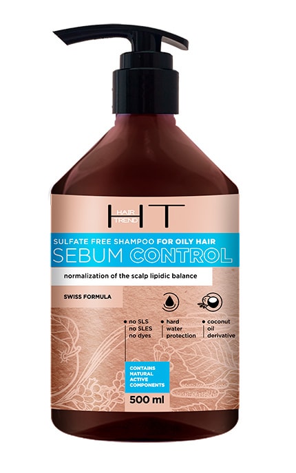 HAIR TREND-Шампунь для жирных волос бессульфатный Hair Trend Sebum Control 500 мл-4820185222969