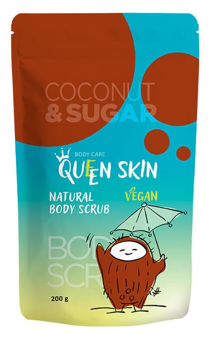 QUEEN SKIN-Скраб Queen Skin для тела из кокосовой стружки, 200 г-4820185222242