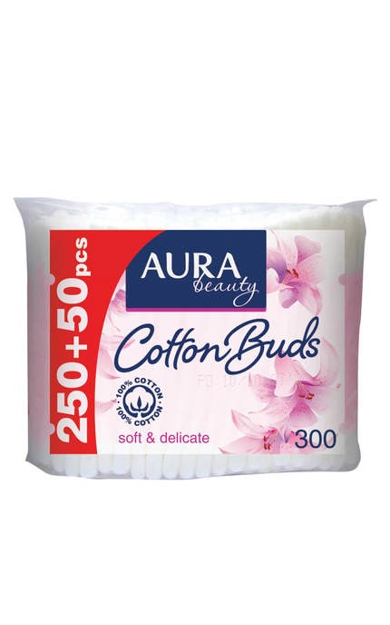 AURA-Ватные палочки Aura Beauty, 250+50 шт-4751023292281