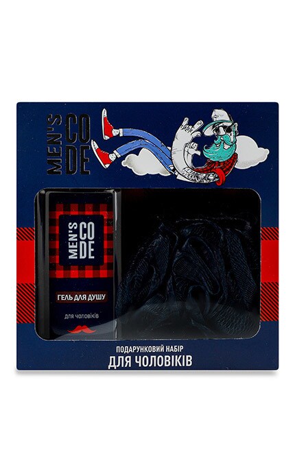 MEN'S CODE-Чоловічий набір подарунковий Гель для душу 250мл + Мочалка банна Men's Code 1 шт-9210000073435