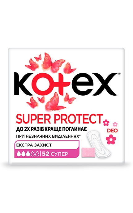 KOTEX-Прокладки жіночі щоденні Kotex Deo Super 52 шт-5029053548685
