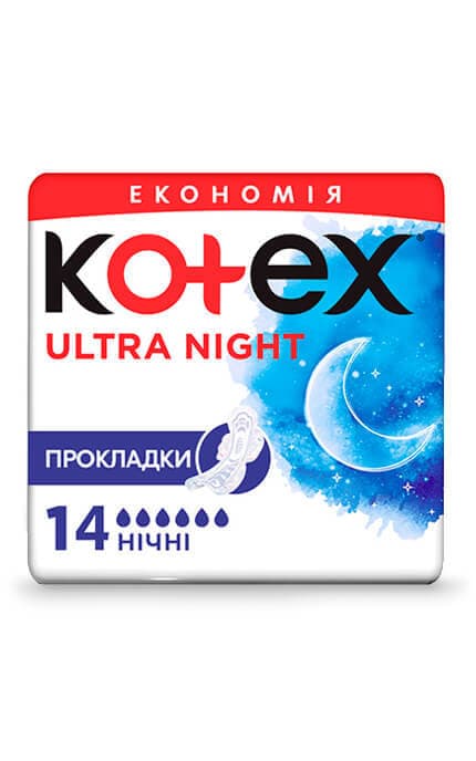 Прокладки женские гигиенические Kotex Ultra Night Duo 14 шт