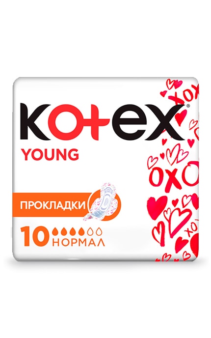 Прокладки женские Kotex Янг Нормал сеточка 10 шт