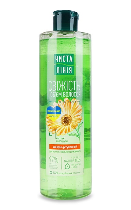 ЧИСТА ЛІНІЯ-Шампунь для волос регулирующий Чиста Лінія Свежесть и объем волос 390 мл-8720182998095