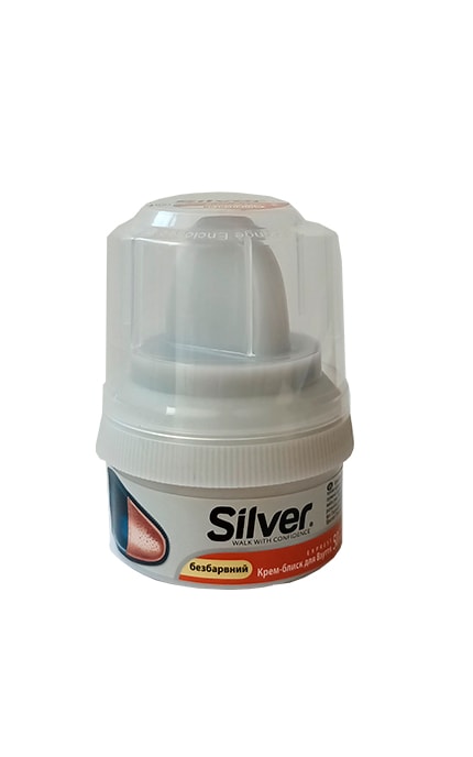SILVER-Крем-блиск для взуття Silver безбарвний, 50 мл-8690757001102