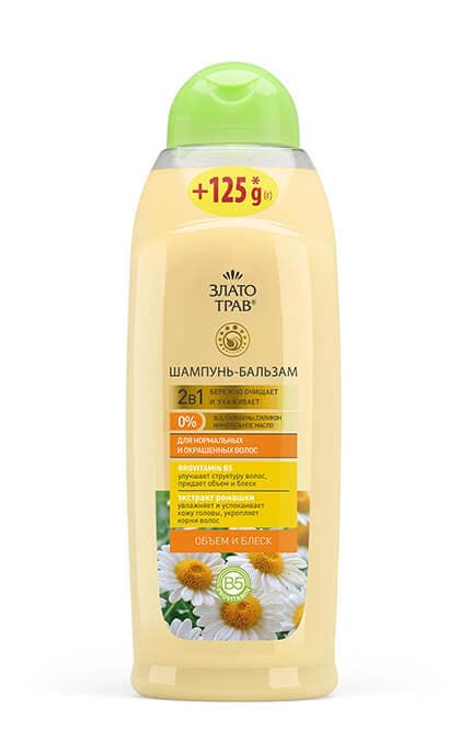 ЗЛАТОТРАВ-Шампунь-бальзам Злато Трав 2в1 з екстрактом ромашки, 1125 мл-4823106002480