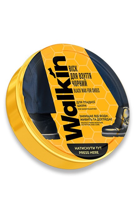 WALKIN-Віск для взуття Walkin чорний, 75 мл-4820184441668