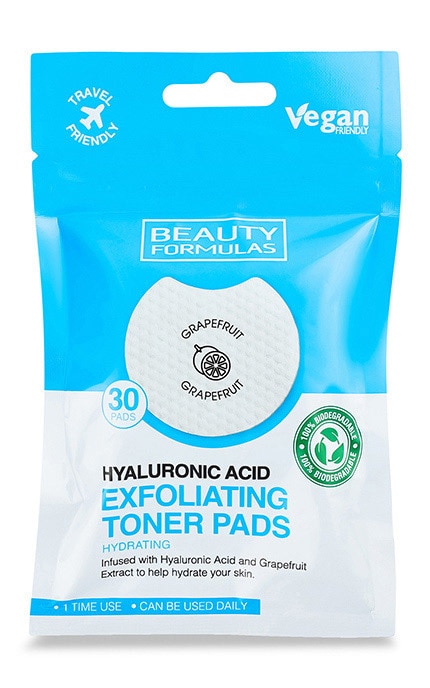 BEAUTY FORMULAS-Пілінг-диски для обличчя з гіалуроновою кислотою Beauty Formulas 30 шт-5012251013758