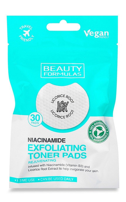 BEAUTY FORMULAS-Пилинг-диски с ниацинамидом для лица Beauty Formulas 30 шт-5012251013765