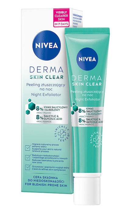 NIVEA-Ночной эксфолиант Nivea Derma Skin Clear, 40 мл-5900017087368