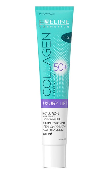 __EVELINE-Крем-сироватка для обличчя ліфтинговий денний 50+ Eveline Cosmetics Collagen Booster 50 мл-5901761938746