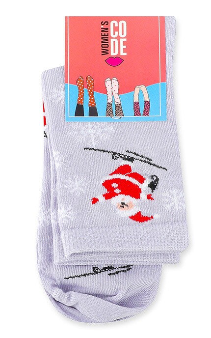 WOMEN'S CODE-Шкарпетки класичні з великим малюнком 1 Women's Code 23-25-4820203329311