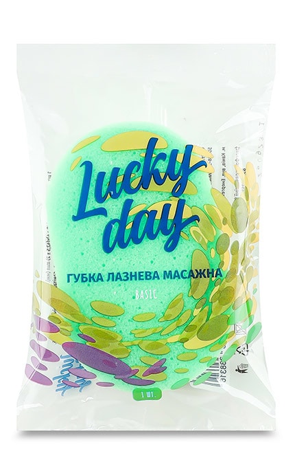 LUCKY DAY-Губка банная массажная Lucky Day Basic 1 шт-4823058338316