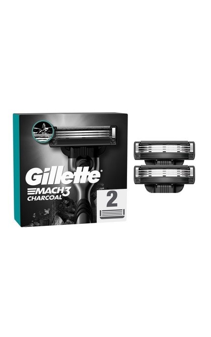 GILLETTE MACH 3-Змінні картриджі для гоління (леза) чоловічі Gillette Mach3 Charcoal, 2 шт-8700216062664