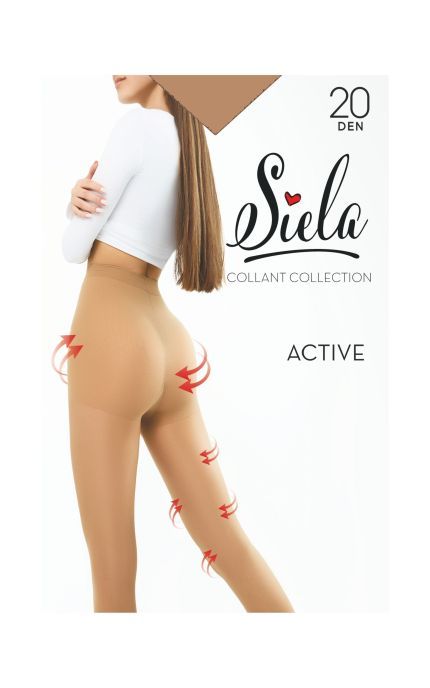SIELA-Колготки жіночі Siela Active 20 Den Caramel розмір 2-S-4823116902473