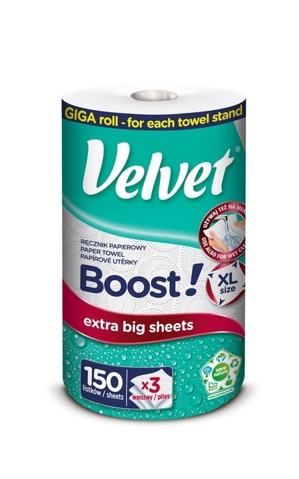 VELVET-Бумажные полотенца Velvet Boost! 3 слоя, 150 листов-5901478008701