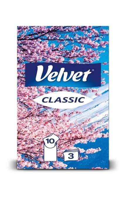 VELVET-Носовые платки Velvet Classic без запаха 3-х слойные, 10 шт-5901478007452