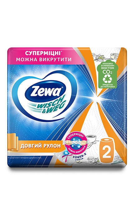 ZEWA-Бумажные полотенца Zewa Wisch Weg Design, 2 слоя, 2 рулона-7322540973112