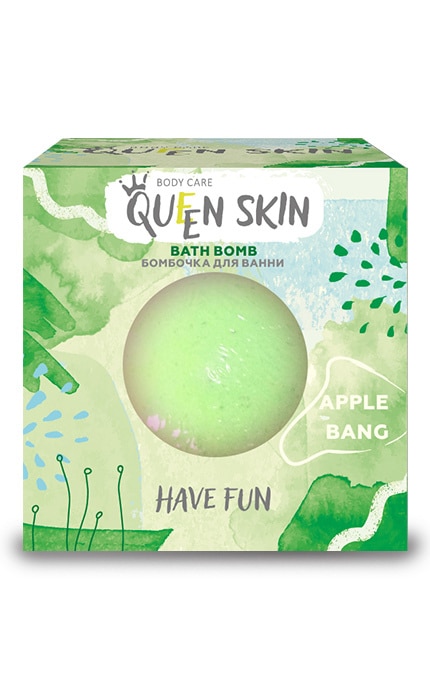 QUEEN SKIN-Бомбочка для ванны Queen skin Яблочный взрыв, 75 г -4820185225410