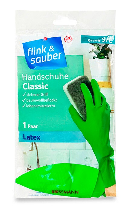 FLINK and SAUBER-Перчатки хозяйственные L Flink&Sauber Classic 1 пара-4305615946603