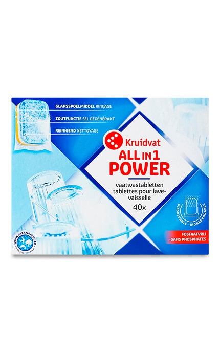 KRUIDVAT-Таблетки для посудомоечных машин Kruidvat All in 1 Power 40 шт-8719179264787