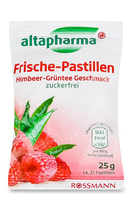 ALTAPHARMA-Льодяники з малиною та зеленим чаєм Altapharma 21х1.2 г-4305615619668