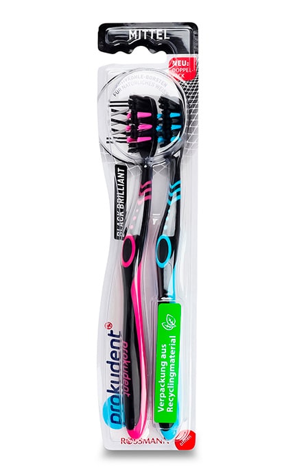 PROKUDENT-Щітка зубна середньої жорсткості Prokudent Black Brilliant 2 шт-4305615990293