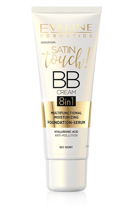 EVELINE-Многофункциональный тональный крем Eveline Cosmetics 8 in 1 Satin Touch BB Cream SPF-10 01 Ivory 7 мл-5901761987454