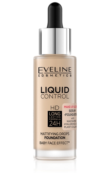 EVELINE-Тональный крем Liquid Control Niacynamid №015 Light Vanilla 32 мл-5903416058250