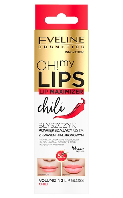 EVELINE-Блиск для губ Eveline Cosmetics Oh! My lips Lip Maximizer Chili з ефектом збільшення губ 5 мл-5903416001904