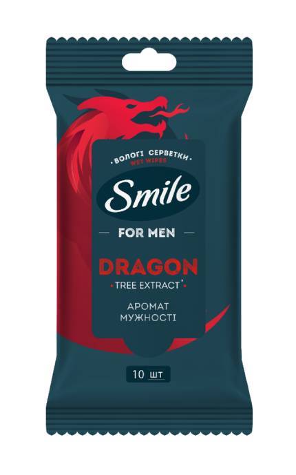 SMILE-Серветка волога Smile Men з екстрактом дерева дракона 10шт-4823071661965