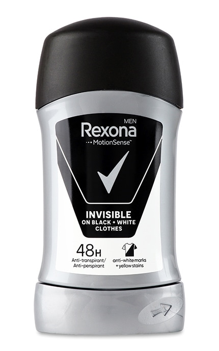 REXONA-Антиперспирант-карандаш Rexona On black + White Invisible 40 мл-4800888221957