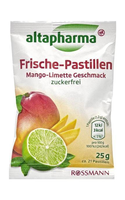 ALTAPHARMA-Льодяники зі смаком манго-лайм Altapharma 25 г-4305615619675
