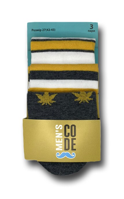 MEN'S CODE-Шкарпетки чоловічі занижені Men's Code 3 пари розмір 27-4820163324555