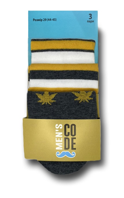 MEN'S CODE-Шкарпетки чоловічі занижені Men's Code 3 пари розмір 29-4820163324562