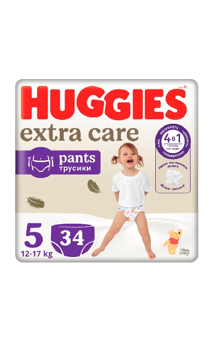 HUGGIES-Подгузники-трусики детские Huggies Extra Care размер 5 12-17 кг 34 шт-5029053549354