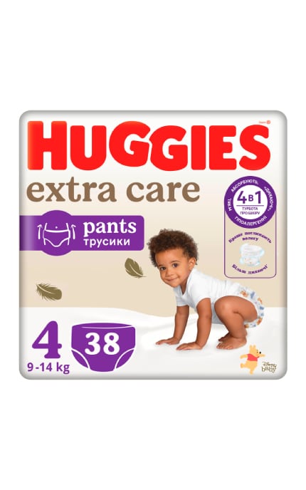 HUGGIES-Подгузники-трусики детские Huggies Extra Care размер 4 9-14 кг 38 шт-5029053549323