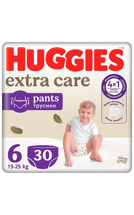 HUGGIES-Подгузники-трусики детские Huggies Extra Care размер 6 15-25 кг 30 шт-5029053582436