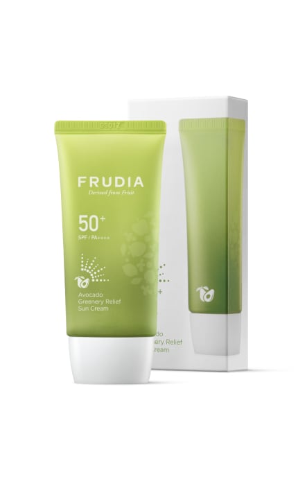 FRUDIA-Зволожуючий захисний крем Frudia Sun Avocado Greenery Relief для чутливої шкіри SPF 50+ 50 г-8803348040903